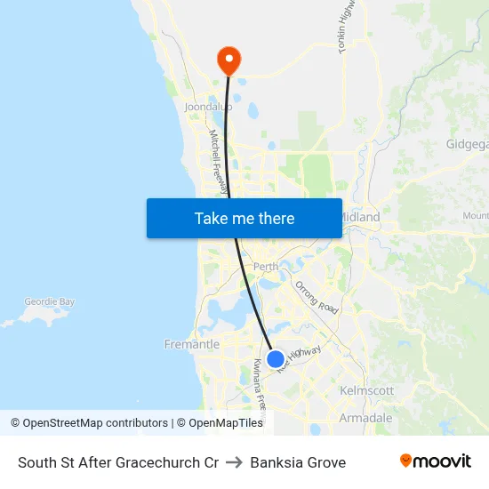 South St After Gracechurch Cr to Banksia Grove map