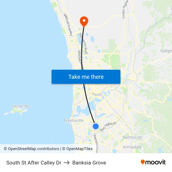 South St After Calley Dr to Banksia Grove map