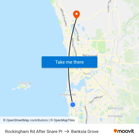Rockingham Rd After Snare Pl to Banksia Grove map