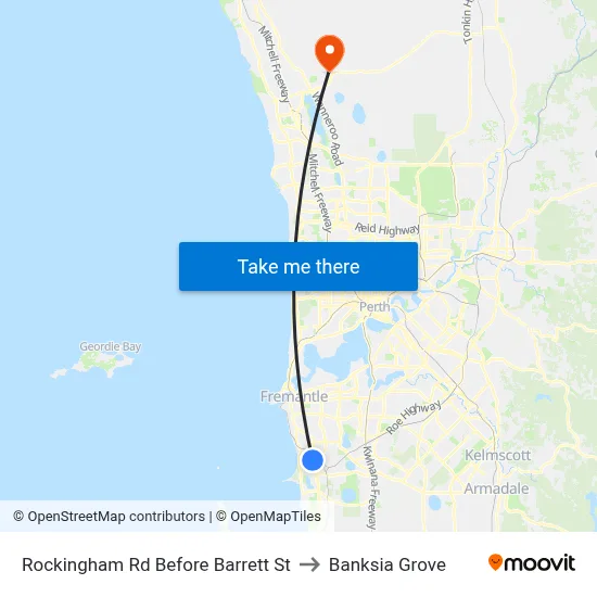 Rockingham Rd Before Barrett St to Banksia Grove map