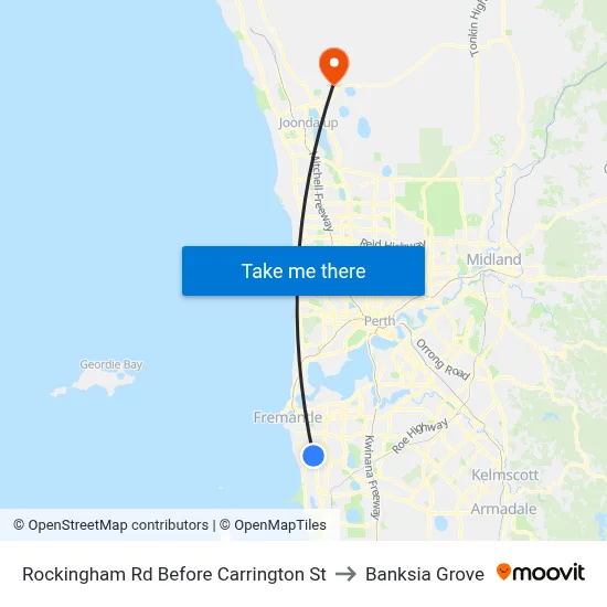 Rockingham Rd Before Carrington St to Banksia Grove map