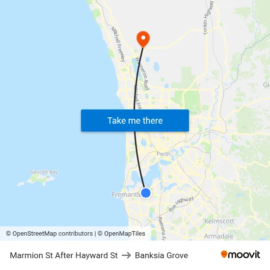 Marmion St After Hayward St to Banksia Grove map