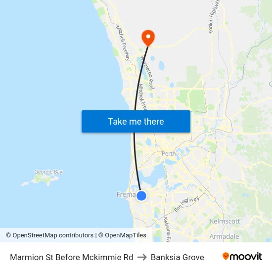 Marmion St Before Mckimmie Rd to Banksia Grove map
