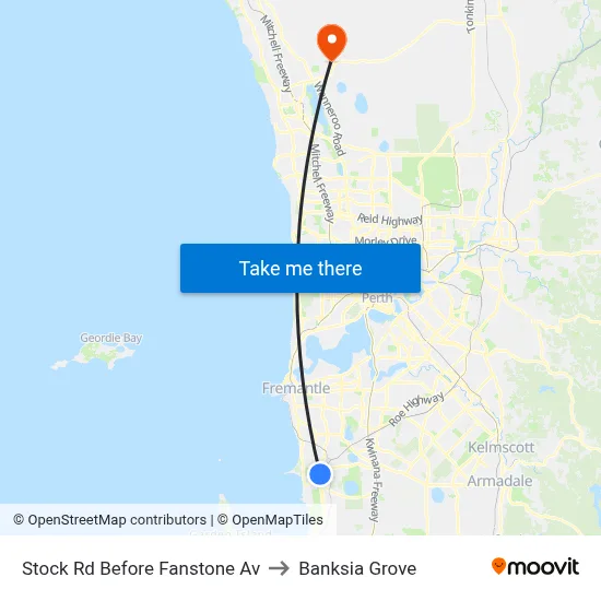 Stock Rd Before Fanstone Av to Banksia Grove map