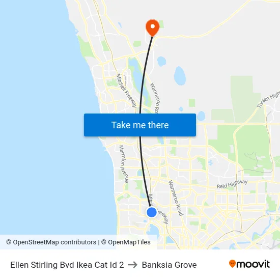Ellen Stirling Bvd Ikea Cat Id 2 to Banksia Grove map