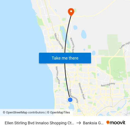 Ellen Stirling Bvd Innaloo Shopping Ctr Cat Id 4 to Banksia Grove map