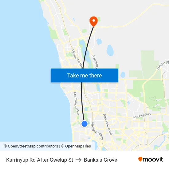 Karrinyup Rd After Gwelup St to Banksia Grove map