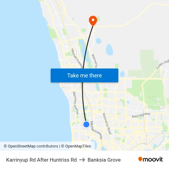 Karrinyup Rd After Huntriss Rd to Banksia Grove map