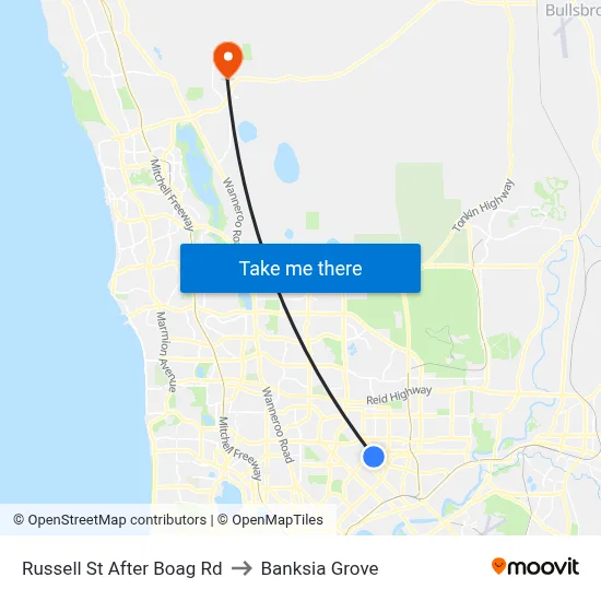 Russell St After Boag Rd to Banksia Grove map