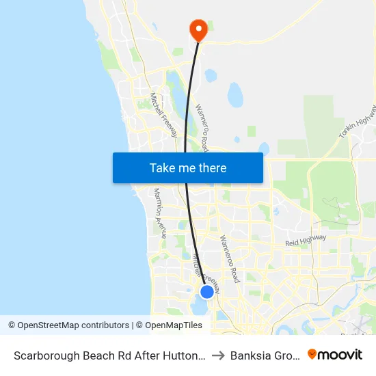 Scarborough Beach Rd After Hutton St to Banksia Grove map