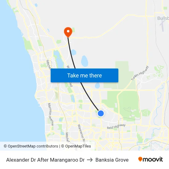 Alexander Dr After Marangaroo Dr to Banksia Grove map