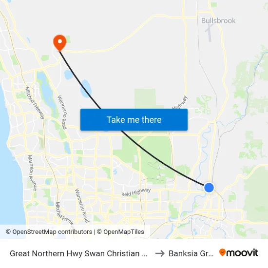 Great Northern Hwy Swan Christian College to Banksia Grove map