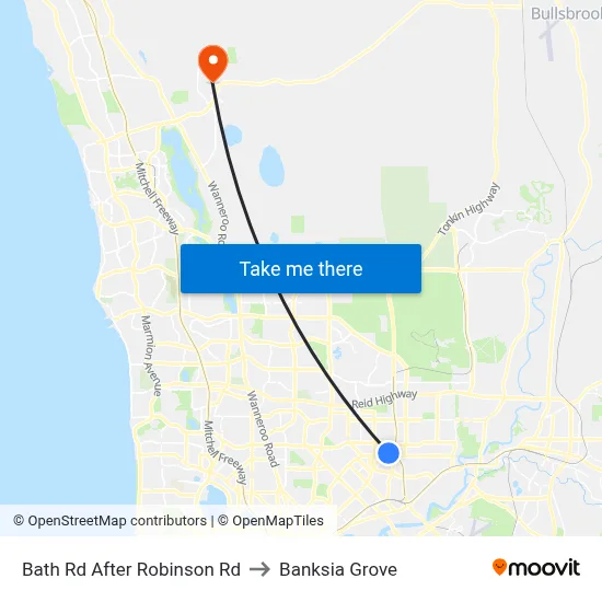 Bath Rd After Robinson Rd to Banksia Grove map