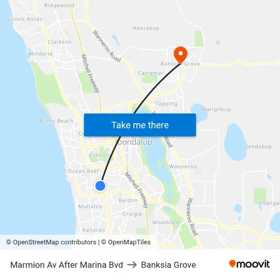 Marmion Av After Marina Bvd to Banksia Grove map