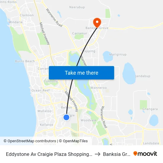 Eddystone Av Craigie Plaza Shopping Centre to Banksia Grove map