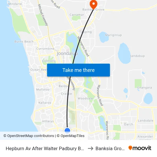 Hepburn Av After Walter Padbury Bvd to Banksia Grove map