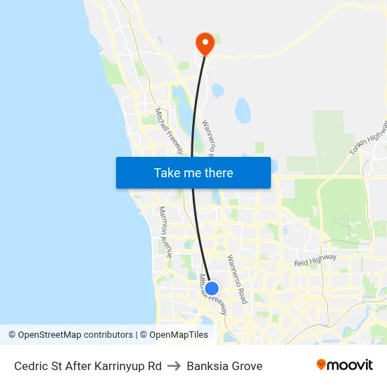 Cedric St After Karrinyup Rd to Banksia Grove map