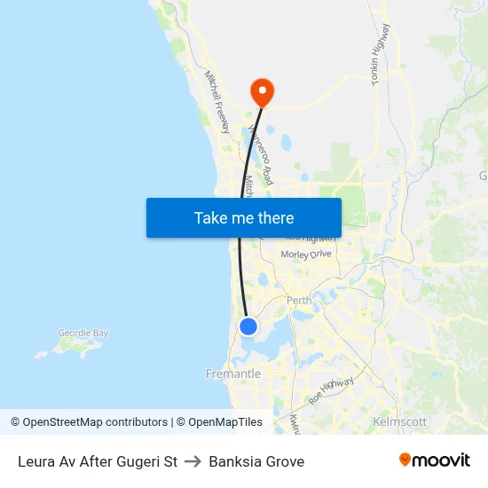 Leura Av After Gugeri St to Banksia Grove map