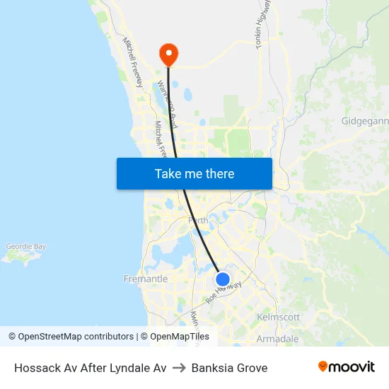 Hossack Av After Lyndale Av to Banksia Grove map