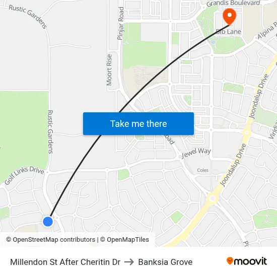 Millendon St After Cheritin Dr to Banksia Grove map