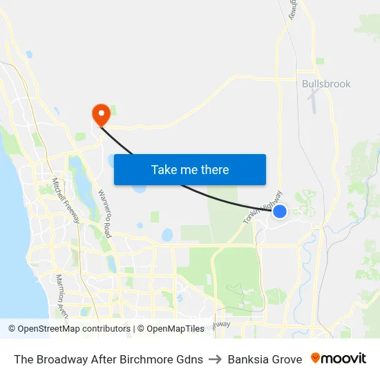 The Broadway   After Birchmore Gdns to Banksia Grove map