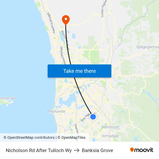 Nicholson Rd After Tulloch Wy to Banksia Grove map