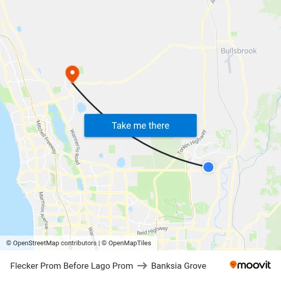 Flecker Prom Before Lago Prom to Banksia Grove map