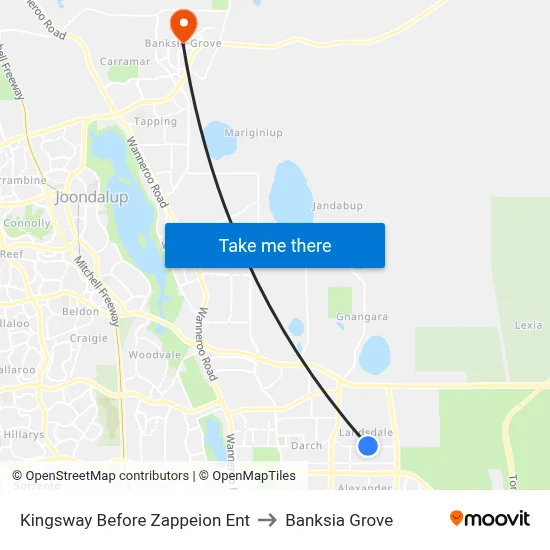 Kingsway  Before Zappeion Ent to Banksia Grove map