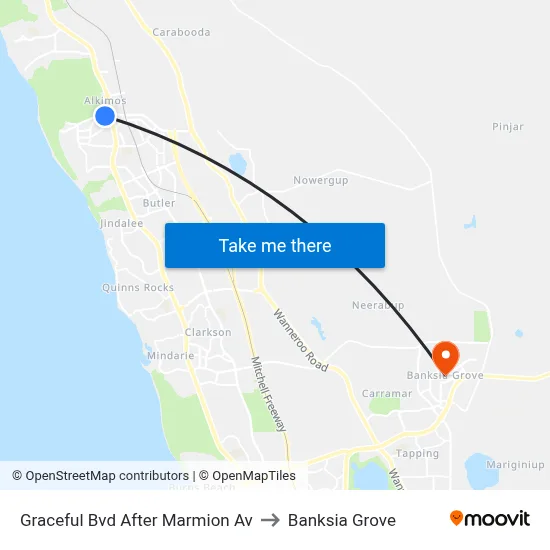 Graceful Bvd After Marmion Av to Banksia Grove map