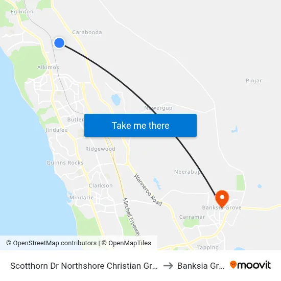 Scotthorn Dr Northshore Christian Grammar to Banksia Grove map