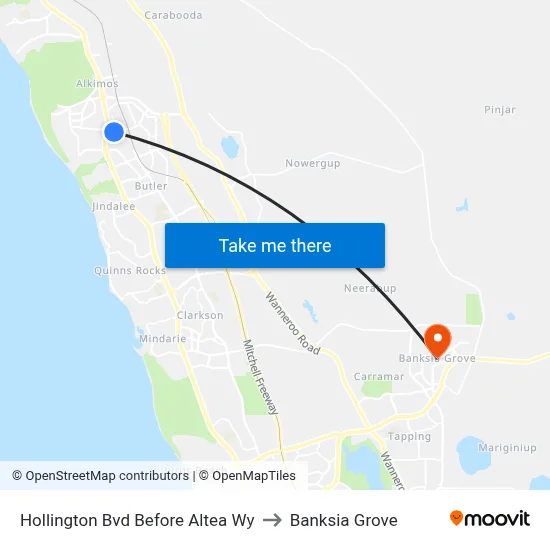 Hollington Bvd Before Altea Wy to Banksia Grove map