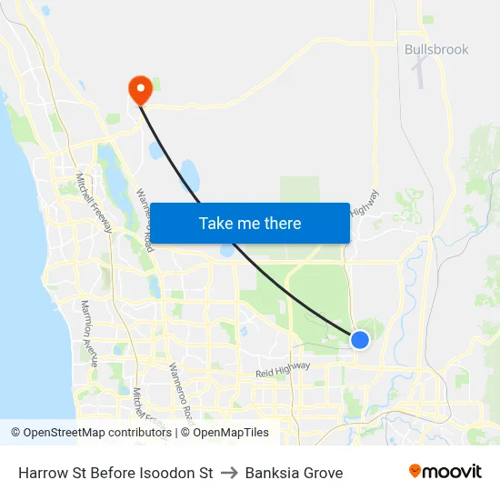 Harrow St Before Isoodon St to Banksia Grove map
