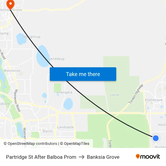 Partridge St After Balboa Prom to Banksia Grove map