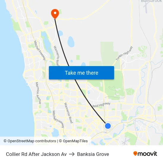 Collier Rd After Jackson Av to Banksia Grove map