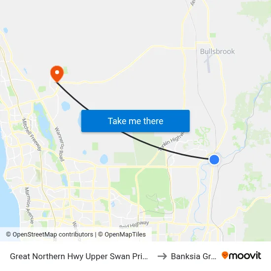 Great Northern Hwy Upper Swan Primary S1 to Banksia Grove map