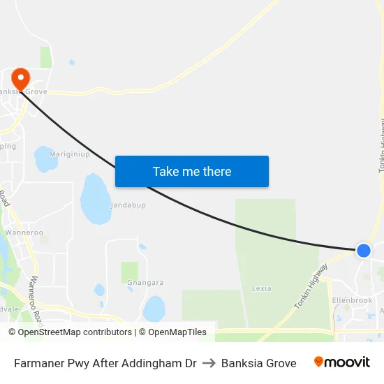 Farmaner Pwy After Addingham Dr to Banksia Grove map