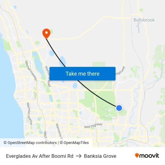 Everglades Av After Boomi Rd to Banksia Grove map