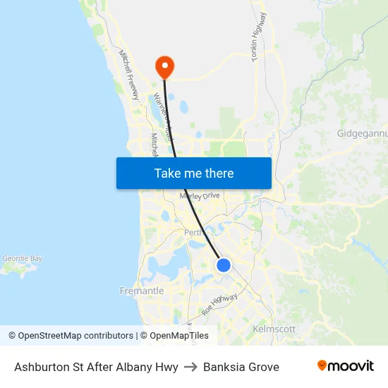 Ashburton St After Albany Hwy to Banksia Grove map