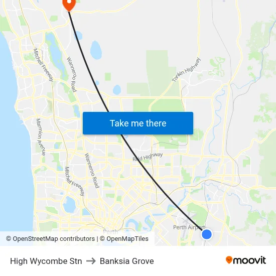 High Wycombe Stn to Banksia Grove map