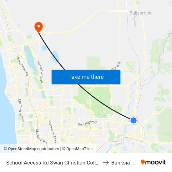 School Access Rd Swan Christian College Stand 1 to Banksia Grove map