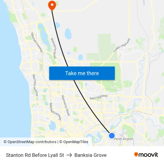 Stanton Rd Before Lyall St to Banksia Grove map