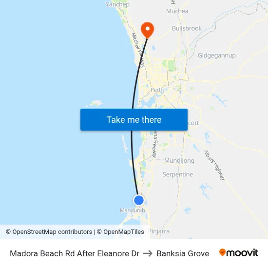 Madora Beach Rd After Eleanore Dr to Banksia Grove map