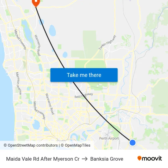 Maida Vale Rd After Myerson Cr to Banksia Grove map