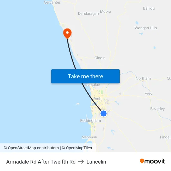 Armadale Rd After Twelfth Rd to Lancelin map