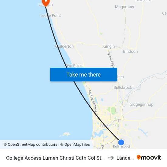 College Access Lumen Christi Cath Col Stand 4 to Lancelin map