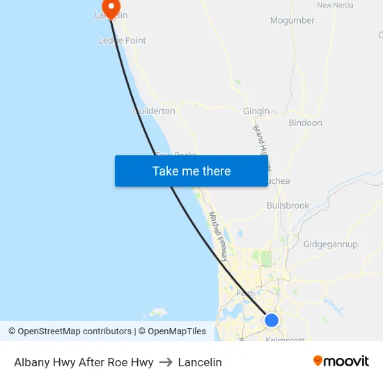 Albany Hwy After Roe Hwy to Lancelin map
