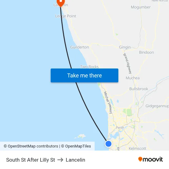 South St After Lilly St to Lancelin map