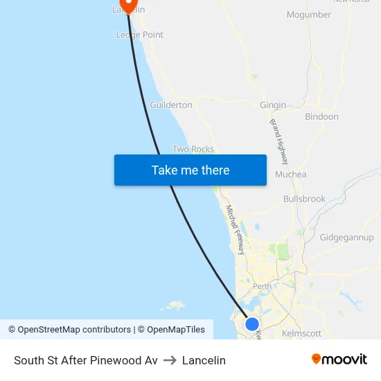 South St After Pinewood Av to Lancelin map