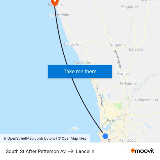 South St After Petterson Av to Lancelin map