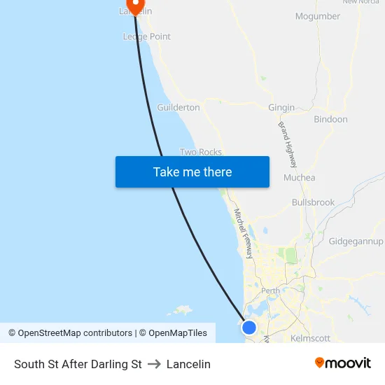 South St After Darling St to Lancelin map